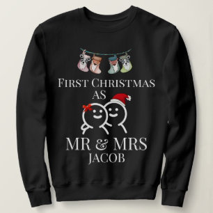Sweatshirt Notre premier Noël en tant que M. et Mme Newlywa