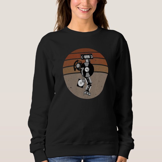 Sweatshirt N'oubliez jamais Vieux Retro Tech Vidéo Bande Cd V (Devant)