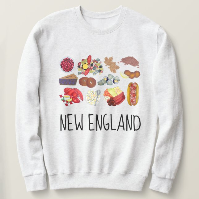 Sweatshirt Nourriture Côtière Nouvelle-Angleterre Amérique du (Design devant)