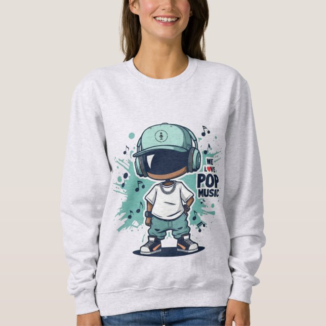 Sweatshirt Nous aimons la musique pop (Devant)