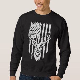 Sweatshirt Nous Drapeau Chasse aux Cerfs Chasse Chasse Antler