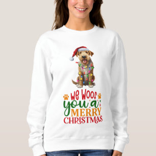 Sweatshirt Nous vous aboiem un joyeux Noël Airedale Terrier