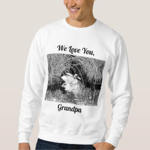 Sweatshirt Nous Vous Aimons Papi Canard Noir Blanc