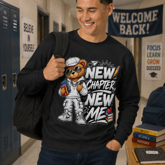 Sweatshirt nouveau chapitre nouveau moi pour le retour à l'éc