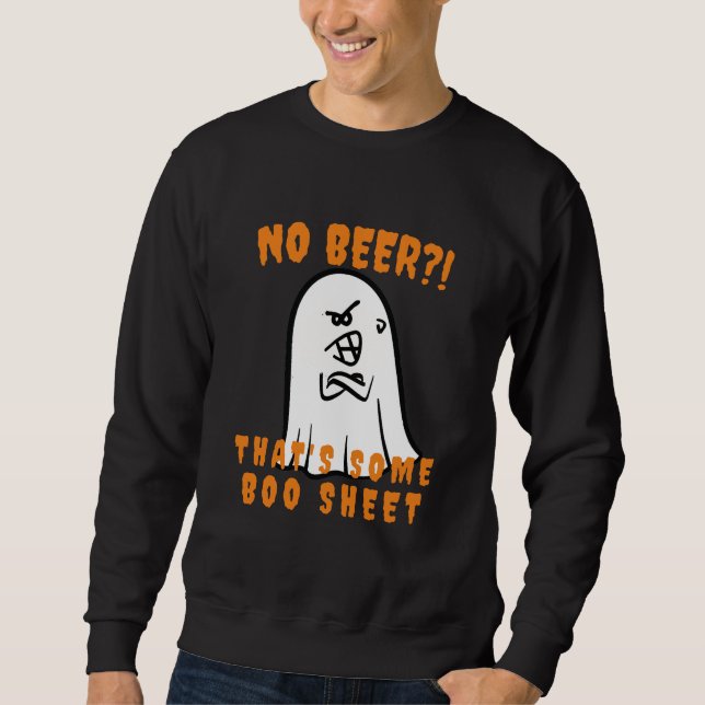 Sweatshirt Nouveauté Halloween Bière Pun Déplaisant Feu d'col (Devant)