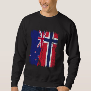 Sweatshirt Nouvelle-Zélande Norvège Demi-drapeau Nouvelle-Zél
