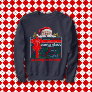 Sweatshirt Nuage de mots de Noël avec le Père Noël sans espio