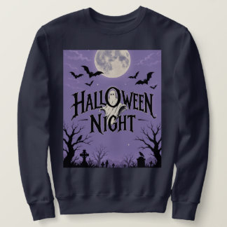 Sweatshirt Nuit d'Halloween Lune Fantôme Cimetière