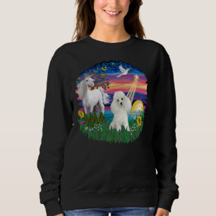 Sweatshirt Nuit magique avec un jouet blancPoodle miniature