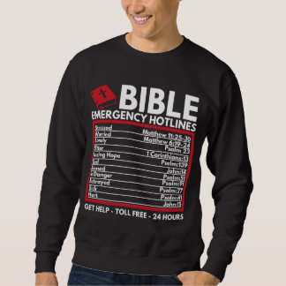 Sweatshirt Numéros d'urgence de la Bible - Funny Christian Bi