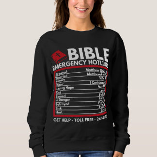 Sweatshirt Numéros d'urgence de la Bible - Funny Christian Bi