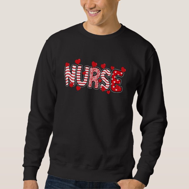 Sweatshirt Nurse Floral Valentines Day Heart Stethoscope Cute (Devant)