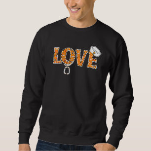 Sweatshirt Nurse Life Rn Lpn Cna Soins de santé Cheetah Coeur
