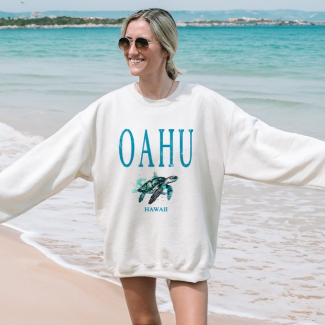 Sweatshirt Oahu Hawaii Vacances Grunge (Créateur téléchargé)