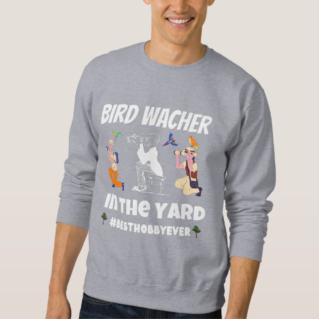 Sweatshirt Observateur d'oiseaux dans la cour (Devant)