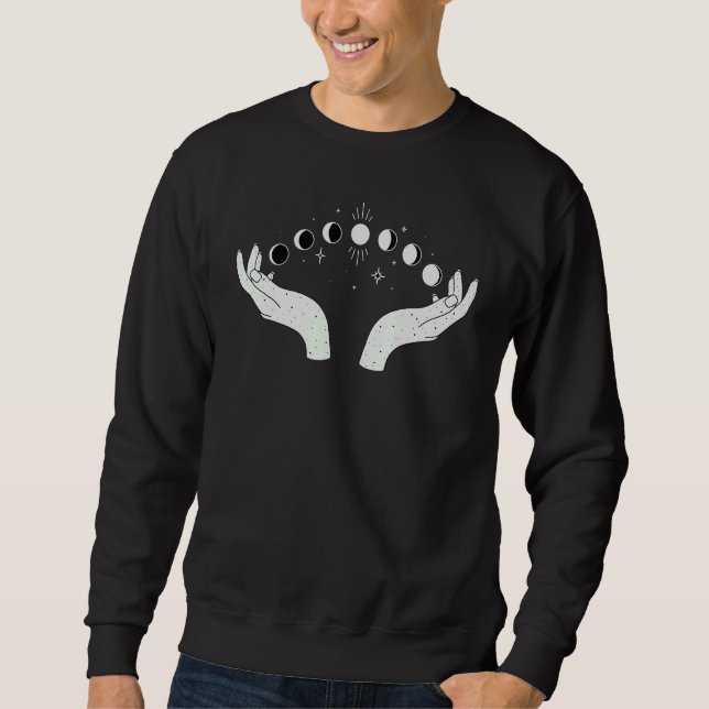 Sweatshirt Occult Magic Lunar Moon Phase Celestial Hands (Devant)