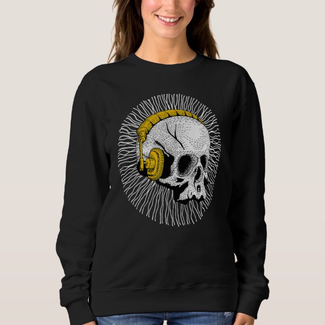 Sweatshirt Occult Magic Skull DJ Headphones 2 (Devant)