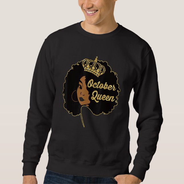 Sweatshirt October Black Queen Shirt October Queen (Devant)