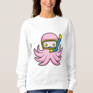 Sweatshirt Octopus à la plongée avec tuba et lunettes de nata