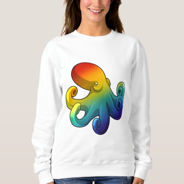 Sweatshirt Octopus avec arc-en-ciel (Devant)