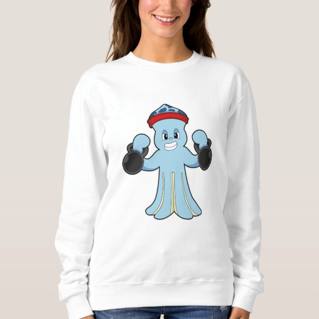 Sweatshirt Octopus comme Bodybuilder avec des cloches (Devant)
