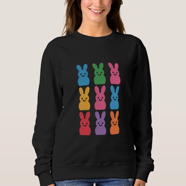 Sweatshirt Oeufs de lapin de Pâques Plaid Leopard (Devant)