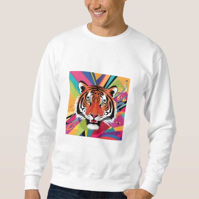 Sweatshirt OEuvre d'art abstraite Design tigre qui est dynami (Devant)