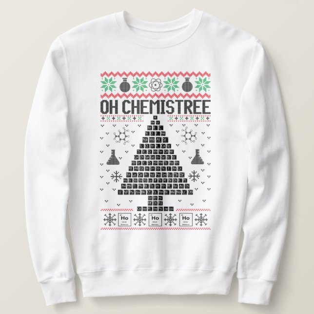 Sweatshirt "Oh Chemistree" Chimie Pun de Noël (Design devant)