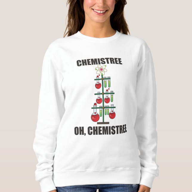 Sweatshirt Oh Chemistree maître en chimie de Noël (Devant)