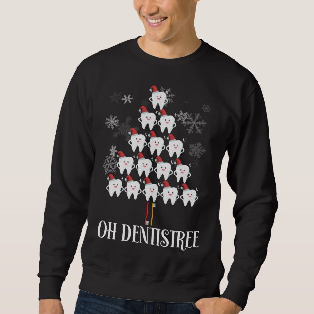 Sweatshirt Oh Dentistree - Funky Christmas Tree Dental Hygien (Devant)