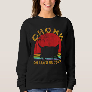 Sweatshirt Oh Lawd Il Est Venu Vintage Retro Funny Fat Chat M