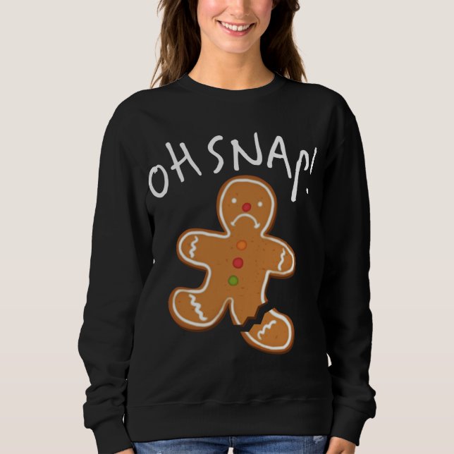 Sweatshirt Oh ! Pain d'épices Homme Cookie Funny Brossé Jambe (Devant)