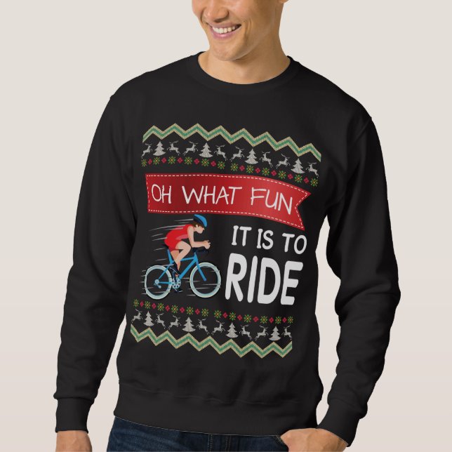 Sweatshirt Oh Quel Amusement C'Est De Faire Du Vélo Vélo Noël (Devant)