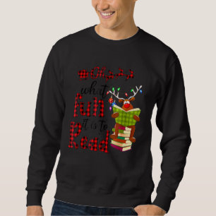 Sweatshirt Oh Quel Amusement C'Est De Lire Buffalo Plaid Teac