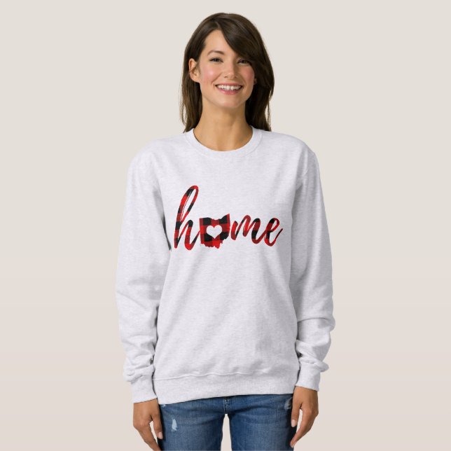 Sweatshirt Ohio Home Buffalo Check State Heart (Devant entier)