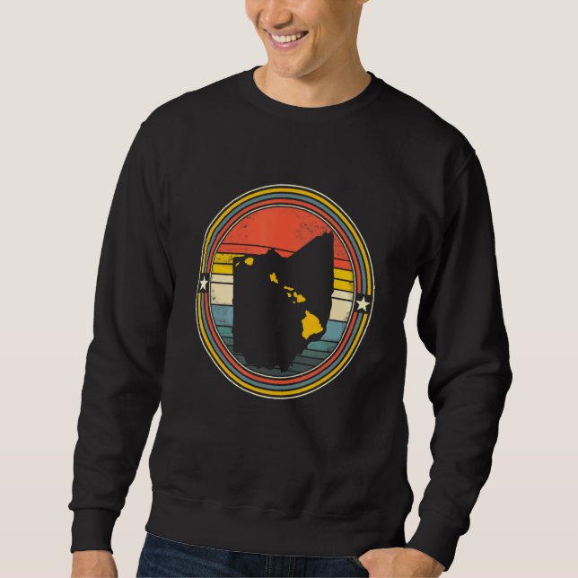 Sweatshirt Ohio Texas Hawaii Racines Origine Carte d'État Rét (Devant)
