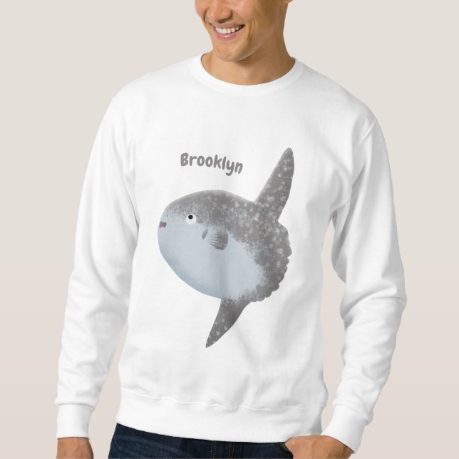 Sweatshirt Oiseau de mer mola mola mignonne caricature (Devant)