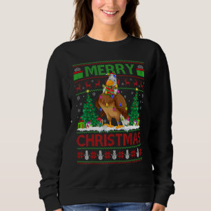 Sweatshirt Oiseau Faucon Arbre de Noël Père Noël laid Faucon 