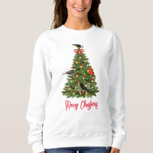 Sweatshirt Oiseau Oiseau Oiseau de Noël Arbre et Songbirds