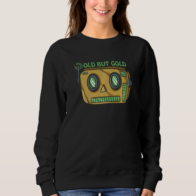 Sweatshirt Old But Gold - Retro - Robot - Radio - Illustratio (Devant)