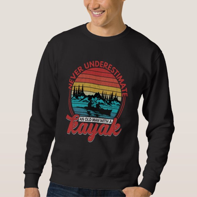 Sweatshirt Old Man With A Kayak Kayaking Kayaker Boating Grap (Devant)