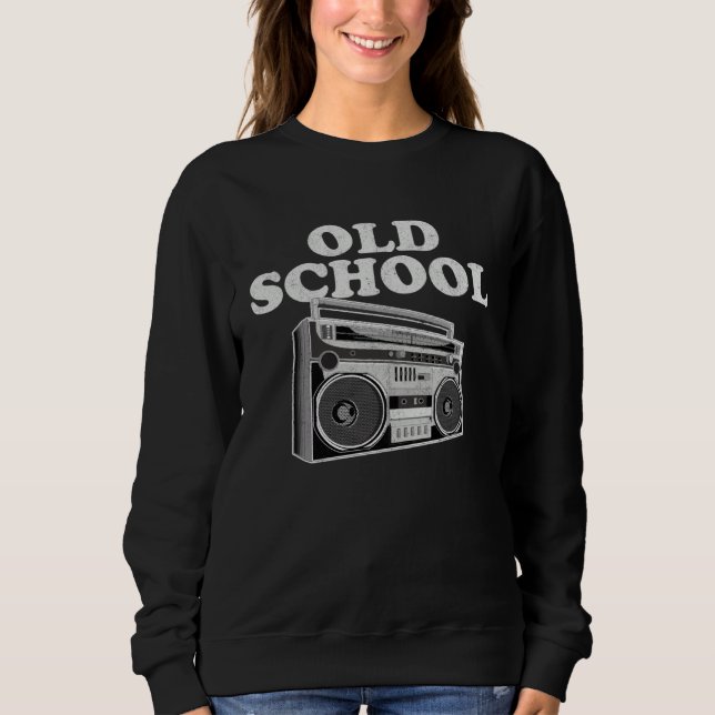 Sweatshirt Old School Boom Box Retro 80s Rap Music  Tape Deck (Devant)