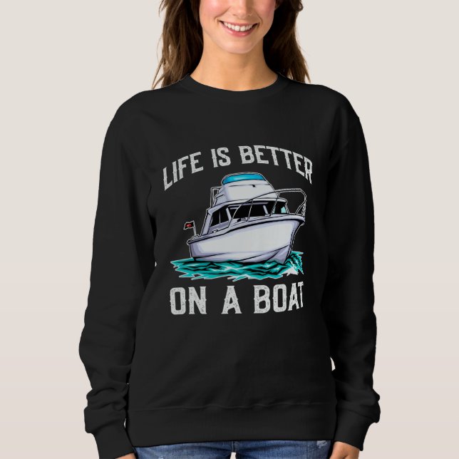 Sweatshirt On A Boating Boat Captain  Pontoon (Devant)