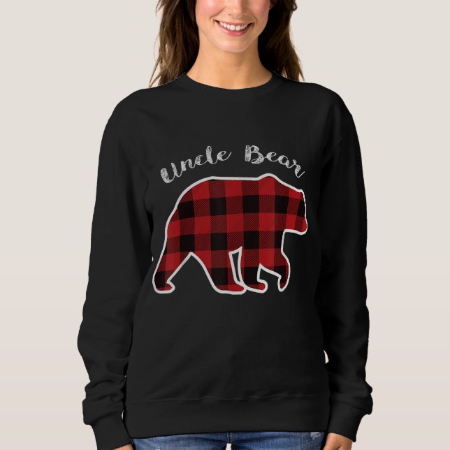 Sweatshirt ONCLE BEAR Men Red Plaid Christmas Pajama Famille  (Devant)