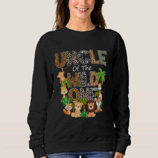 Sweatshirt Oncle du Wild One Safari Jungle 1er Anniversaire P