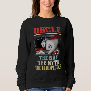 Sweatshirt Oncle L'Homme Mythe Mauvaise Influence Vintage Amé