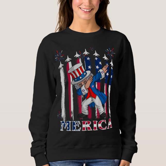 Sweatshirt Oncle patriotique Sam Dabbing 4 juillet (Devant)