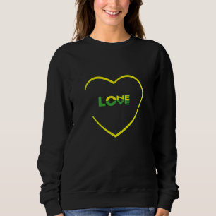 Sweatshirt One Love One Heart drapeau jamaïcain couleurs avan