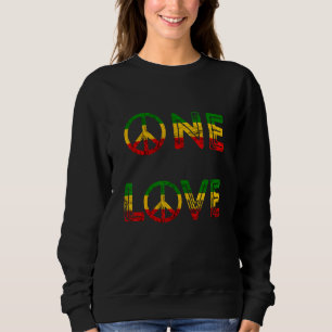 Sweatshirt One Love Rasta Reggae Musique Hippie Paix Rastafar