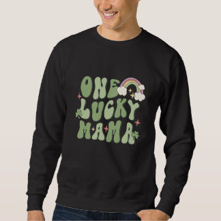Sweatshirt One Lucky Mama St Patricks Day Rainbow C